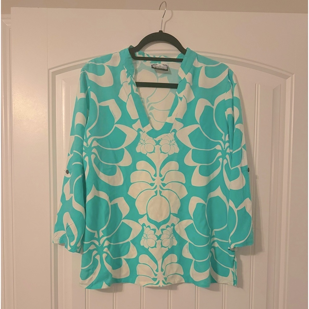 Manuhealii Tiffany blue tunic